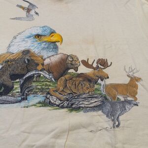 Vintage 1987 Harlequin N.G., Wildlife Display, Single stitched T-shirt